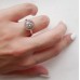 Λευκόχρυσο μονόπετρο δαχτυλίδι ροζέτα Κ14